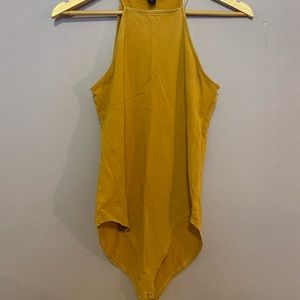 F21 Women’s S Mustard Yellow Bodysuit